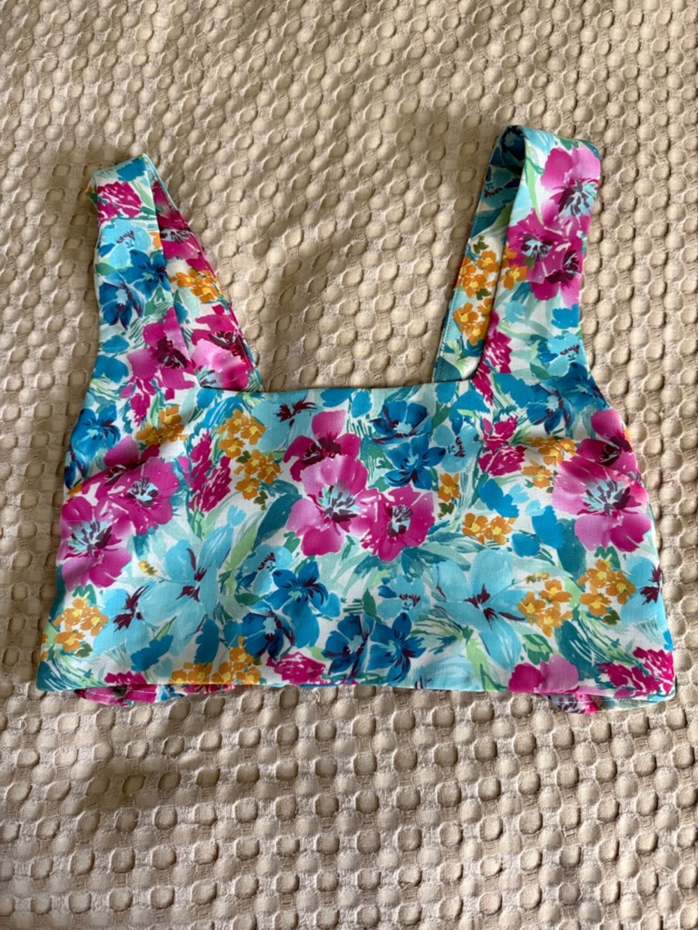 Show Me Your Mumu- Floral Square-Neck Crop Top- small